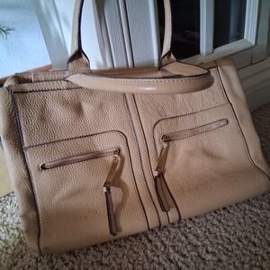 Tommy Hilfiger Beige Shoulder Bag with Zipper Details